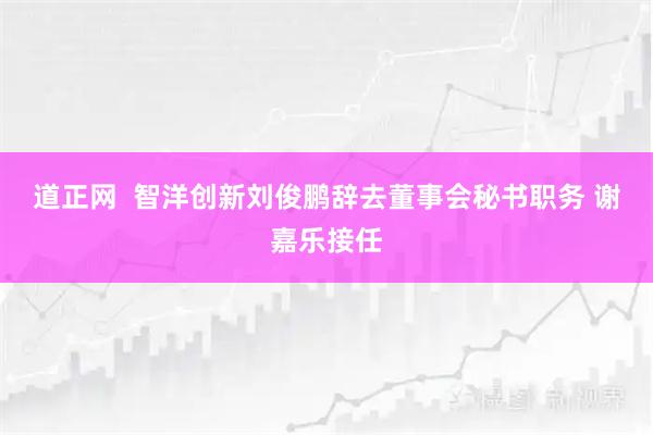 道正网  智洋创新刘俊鹏辞去董事会秘书职务 谢嘉乐接任